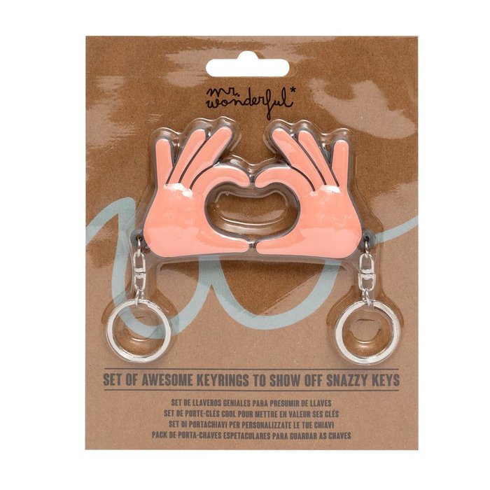 SET DE 2 LLAVEROS - HEART HANDS | MR WONDERFUL | 1 UNIDAD | 8445641048448 Imagen principal del producto