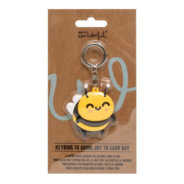 LLAVERO DE CAUCHO - BEE | MR WONDERFUL | 1 UNIDAD | 8445641048479 Imagen principal del producto