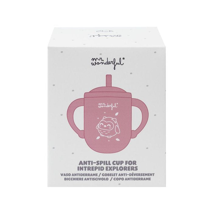 VASO ANTIDERRAME PARA BEBES - BUHO ROSA | MR WONDERFUL | 1 UNIDAD | 8445641052179 Imagen principal del producto