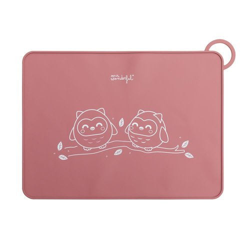 Salvamantel Individual de Silicona para Bebes Buho Rosa MR Wonderful