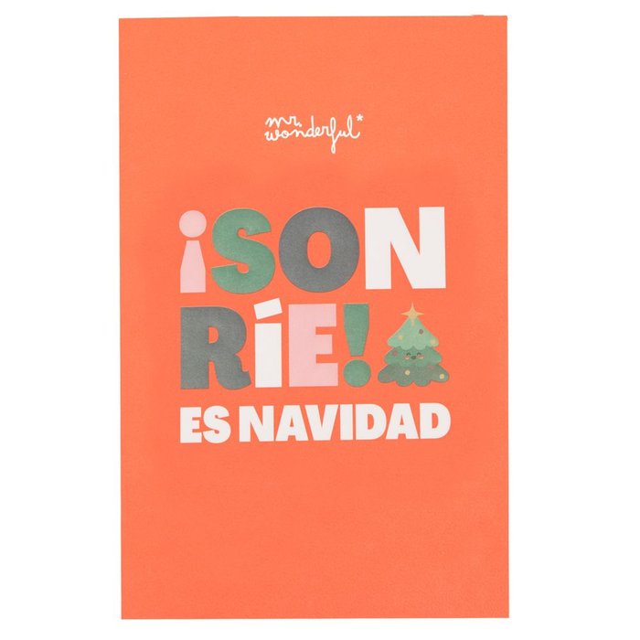POSTAL NAVIDAD - SONRIE ES NAVIDAD | MR WONDERFUL | 1 UNIDAD | 8445641053138 Imagen principal del producto