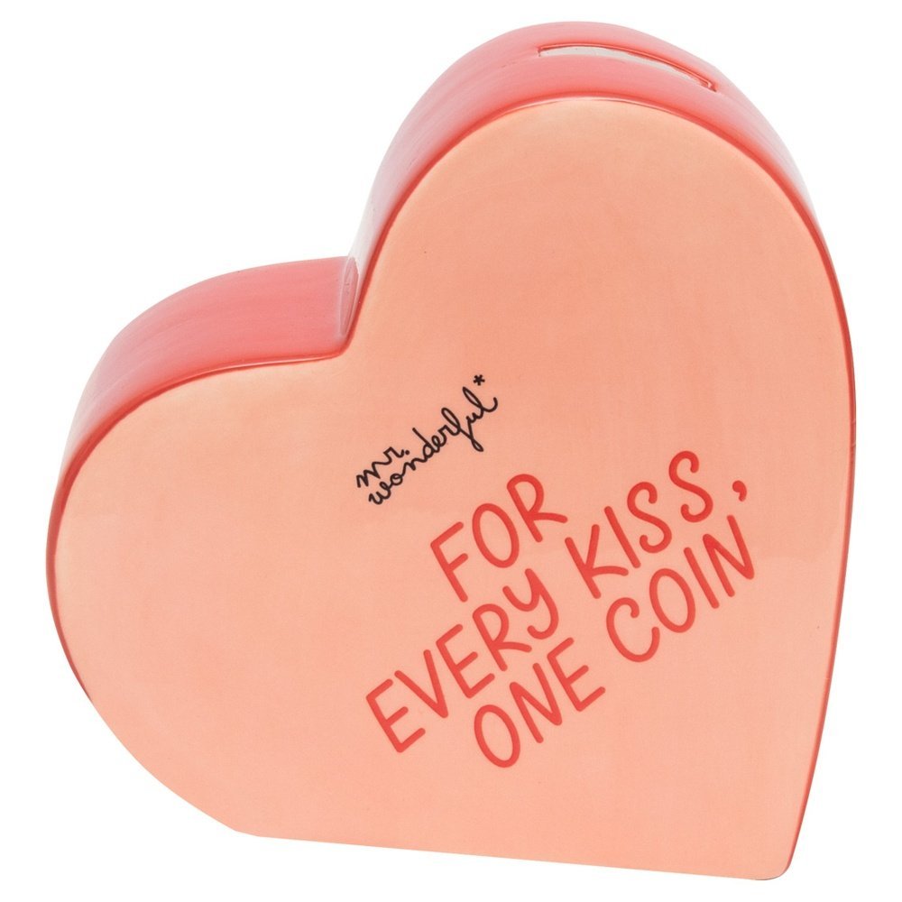 HUCHA CORAZON - FOR EVERY KISS, ONE COIN | MR WONDERFUL | 1 UNIDAD | 8445641055194 Imagen principal del producto