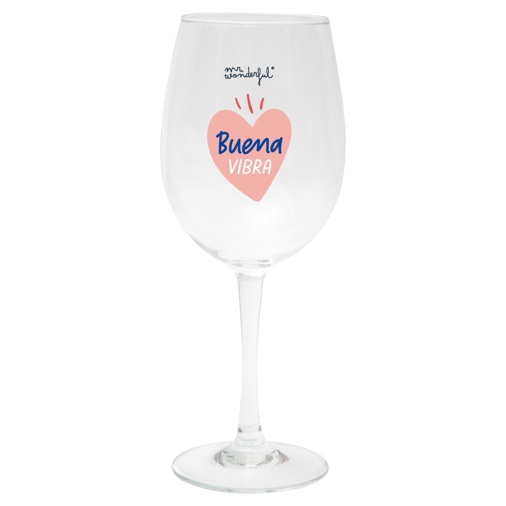 SET DE 2 COPAS DE VINO - BUENA VIBRA Y MEJOR VINO | MR WONDERFUL | 1 UNIDAD | 8445641055217 Imagen principal del producto