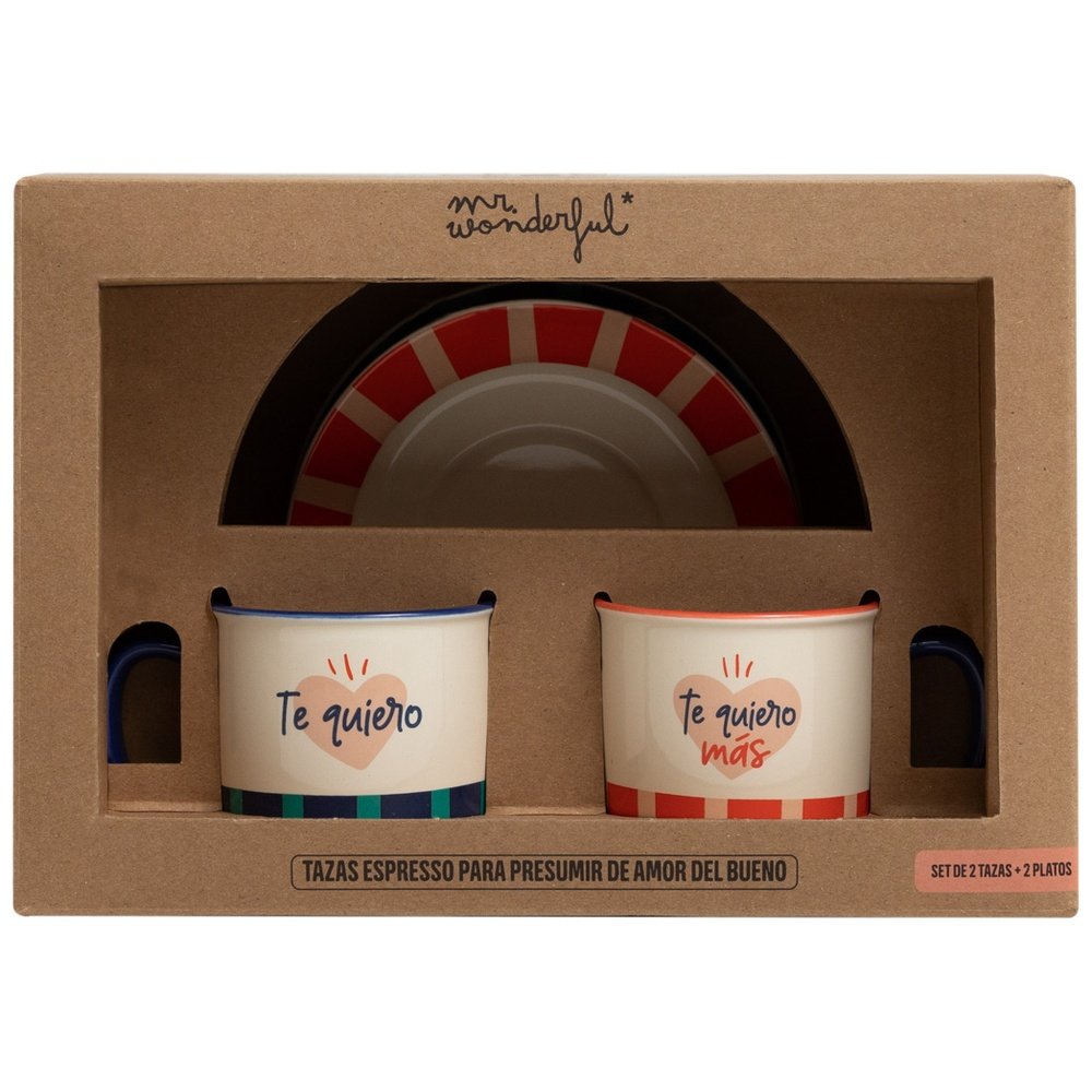 SET DE 2 TAZAS ESPRESSO PARA PRESUMIR DE AMOR DEL BUENO | MR WONDERFUL | 1 UNIDAD | 8445641055293