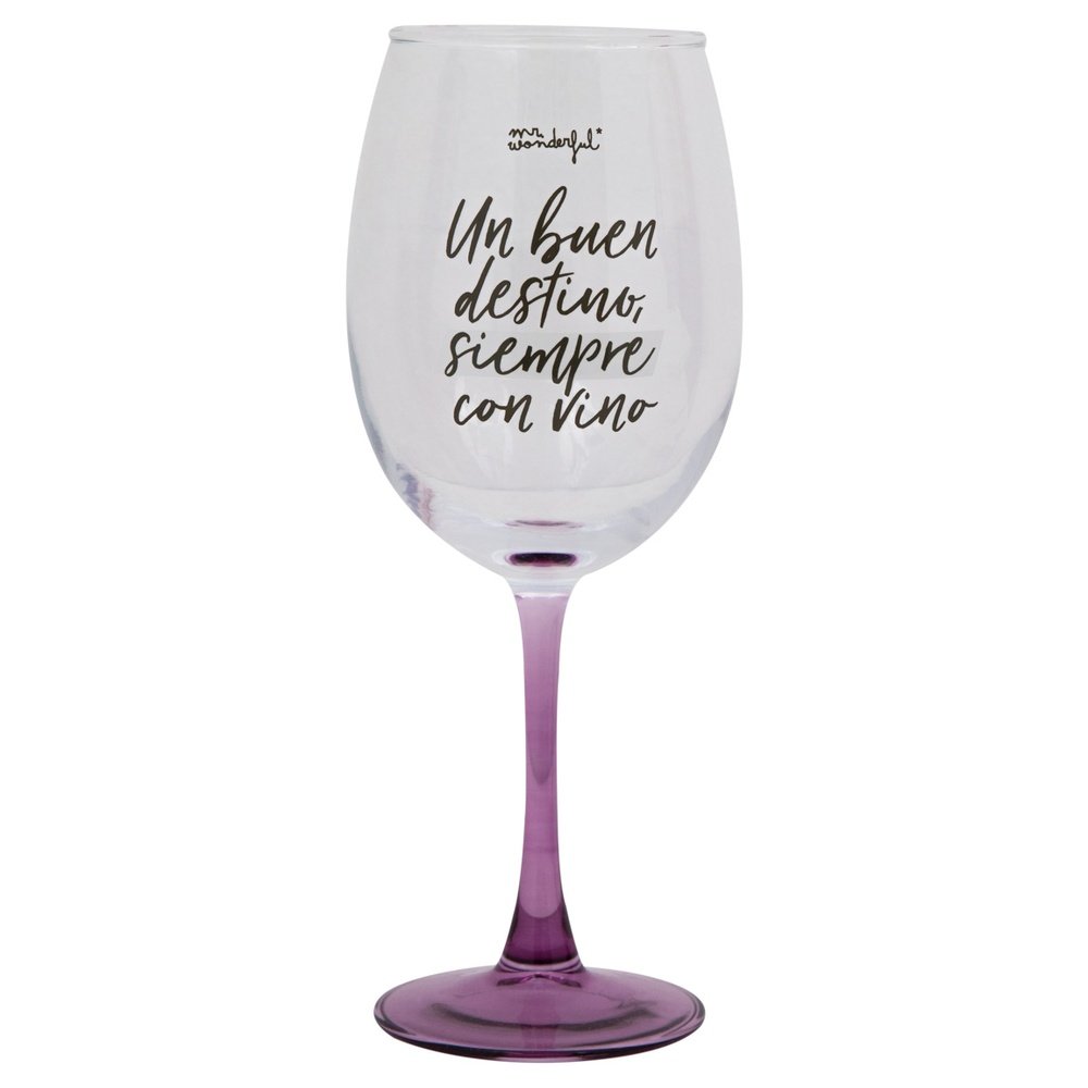 COPA DE VINO - UN BUEN DESTINO, SIEMPRE CON VINO | MR WONDERFUL | 1 UNIDAD | 8445641060006