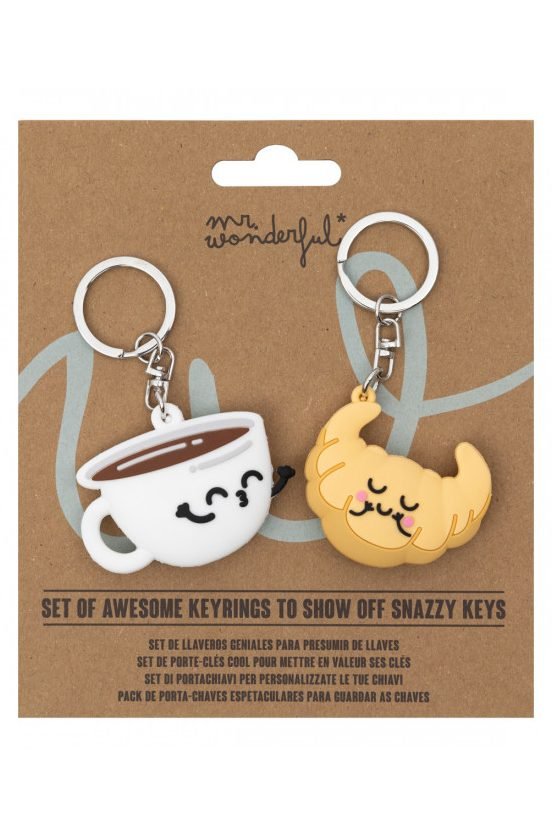 SET DE 2 LLAVEROS - CAFE Y CROISSANT | MR WONDERFUL | 1 UNIDAD | 8445641061157 Imagen principal del producto