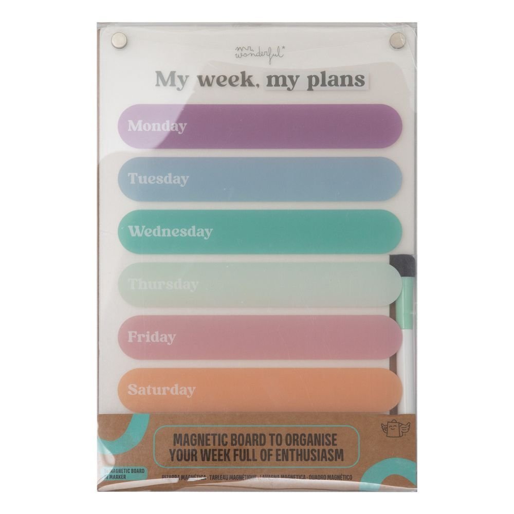 Pizarra Transparente Magnética My Week My Plans MR Wonderful