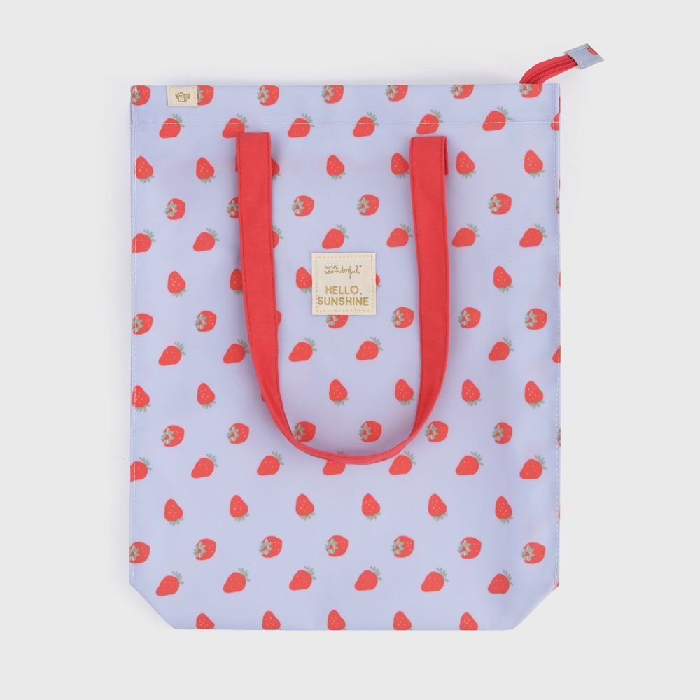 BOLSA TELA TOTE BAG FRESAS - HELLO, SUNSHINE! | MR WONDERFUL | 1 UNIDAD | 8445641062017