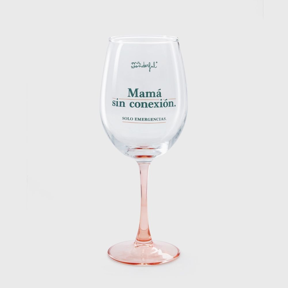 COPA DE VINO - MAMA SIN CONEXION, SOLO EMERGENCIAS, | MR WONDERFUL | 1 UNIDAD | 8445641063786