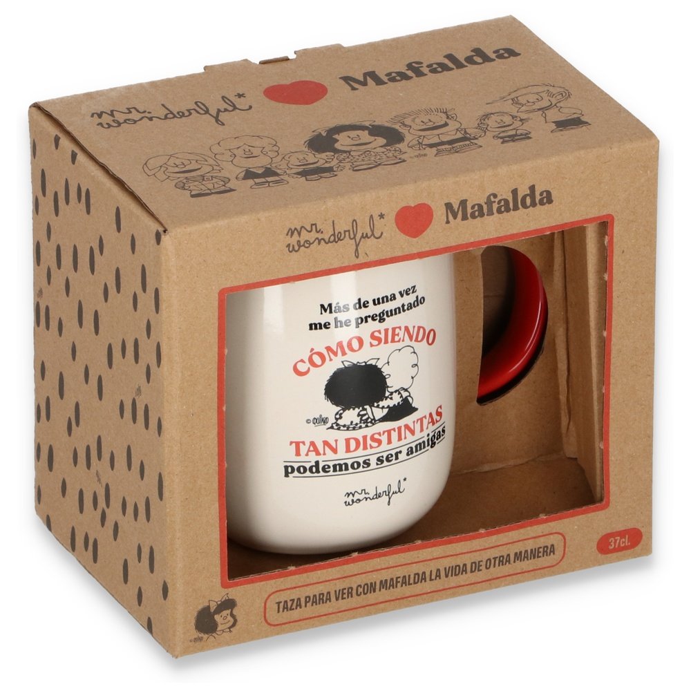 TAZA MAFALDA - SIENDO TAN DISTINTAS PODEMOS SER TAN AMIGAS | MR WONDERFUL | 1 UNIDAD | 8445641065247