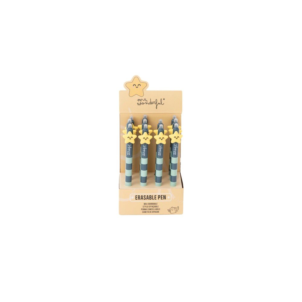 Bolígrafo borrable Estrella Mr Wonderful, pack 12 unidades