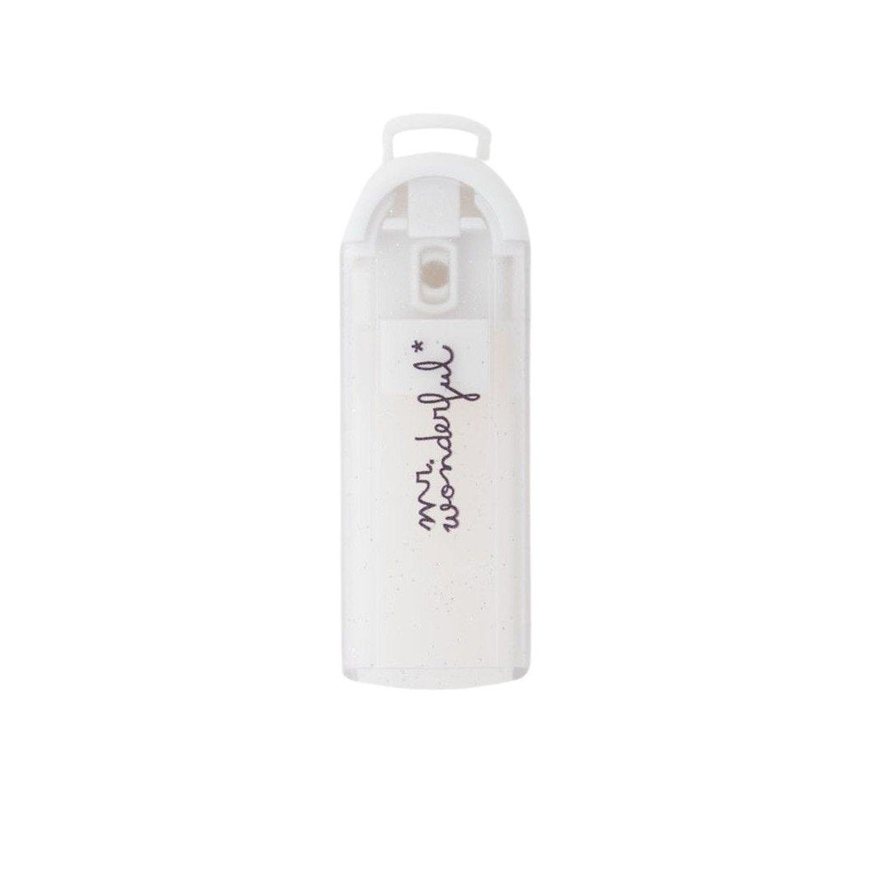 GOMA DE BORRAR CON FUNDA DOSIFICADORA - GLITTER BLANCO | 6 UNIDADES | (MR WONDERFUL)