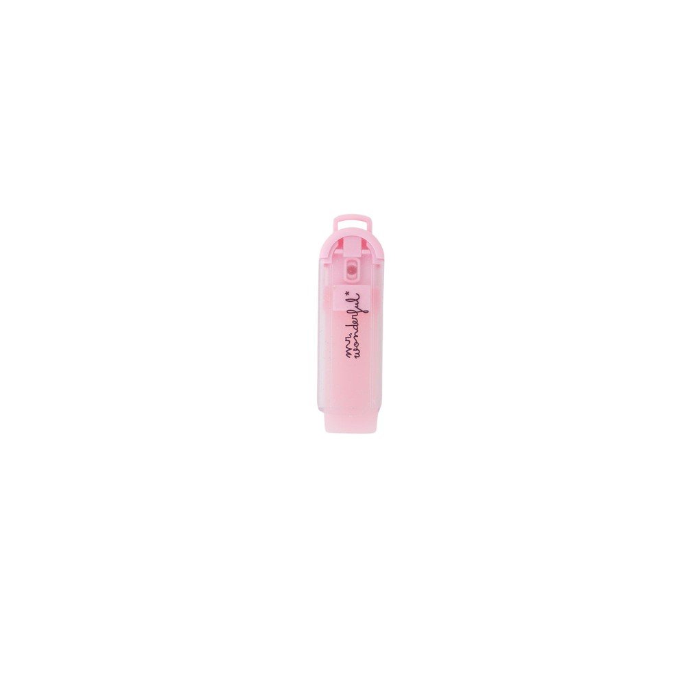GOMA DE BORRAR CON FUNDA DOSIFICADORA - GLITTER ROSA | 6 UNIDADES | (MR WONDERFUL) Imagen principal del producto