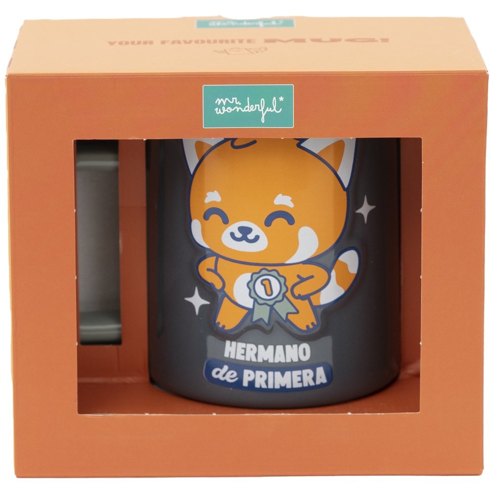 TAZA 3D PANDA ROJO HERMANO DE PRIMERA | MR WONDERFUL | 1 UNIDAD | 8445641068033 Imagen principal del producto