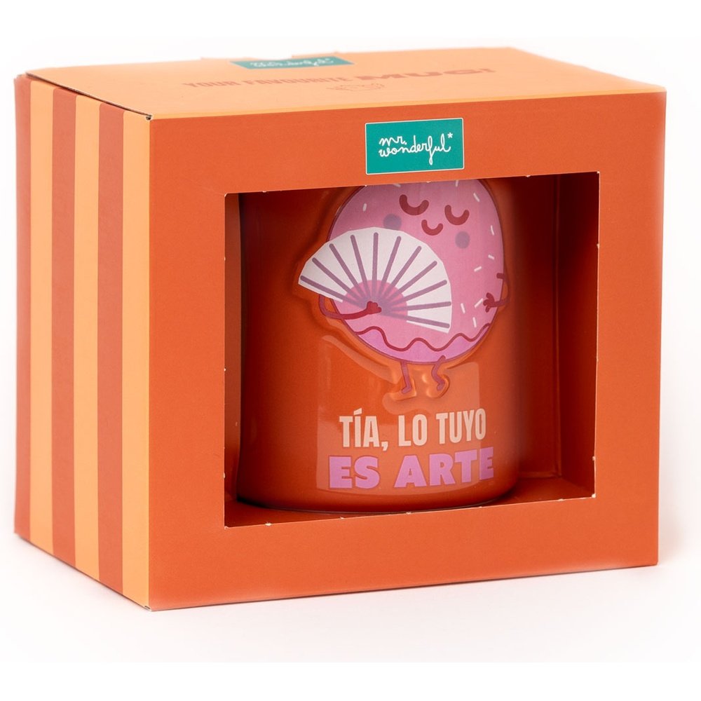 TAZA 3D ROSQUILLA TIA, LO TUYO ES ARTE | MR WONDERFUL | 1 UNIDAD | 8445641068101 Imagen principal del producto