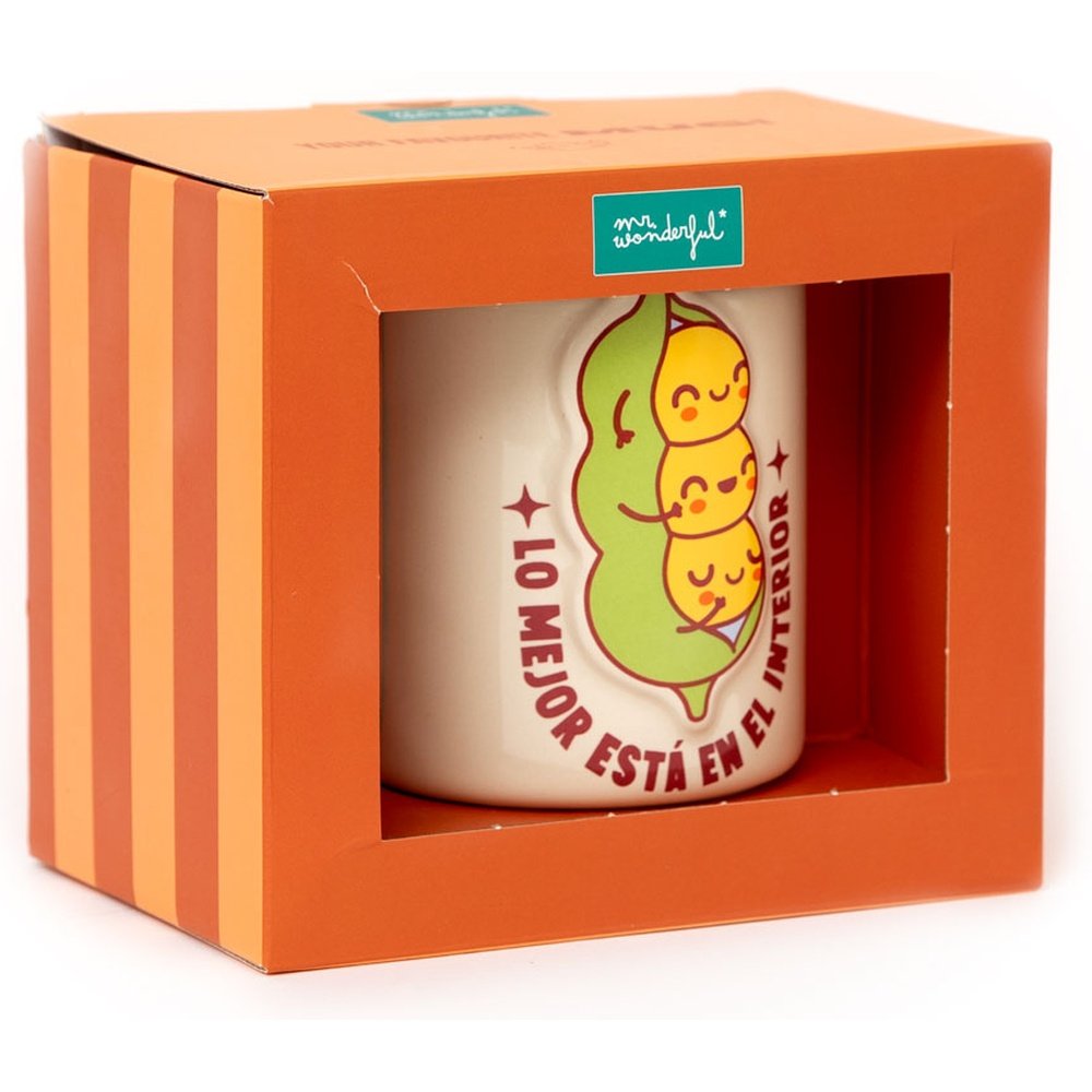 TAZA 3D GUISANTES LO MEJOR ESTA EN EL INTERIOR | MR WONDERFUL | 1 UNIDAD | 8445641068378 Imagen principal del producto