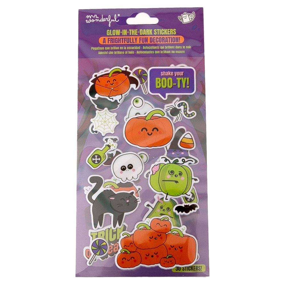 PEGATINAS QUE BRILLAN EN LA OSCURIDAD HALLOWEEN | MR WONDERFUL | 1 UNIDAD | 8445641068644 Imagen principal del producto