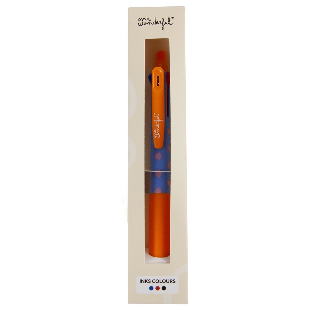 Bolígrafo Borrable con 3 Tintas Azul Marca Mr Wonderfull