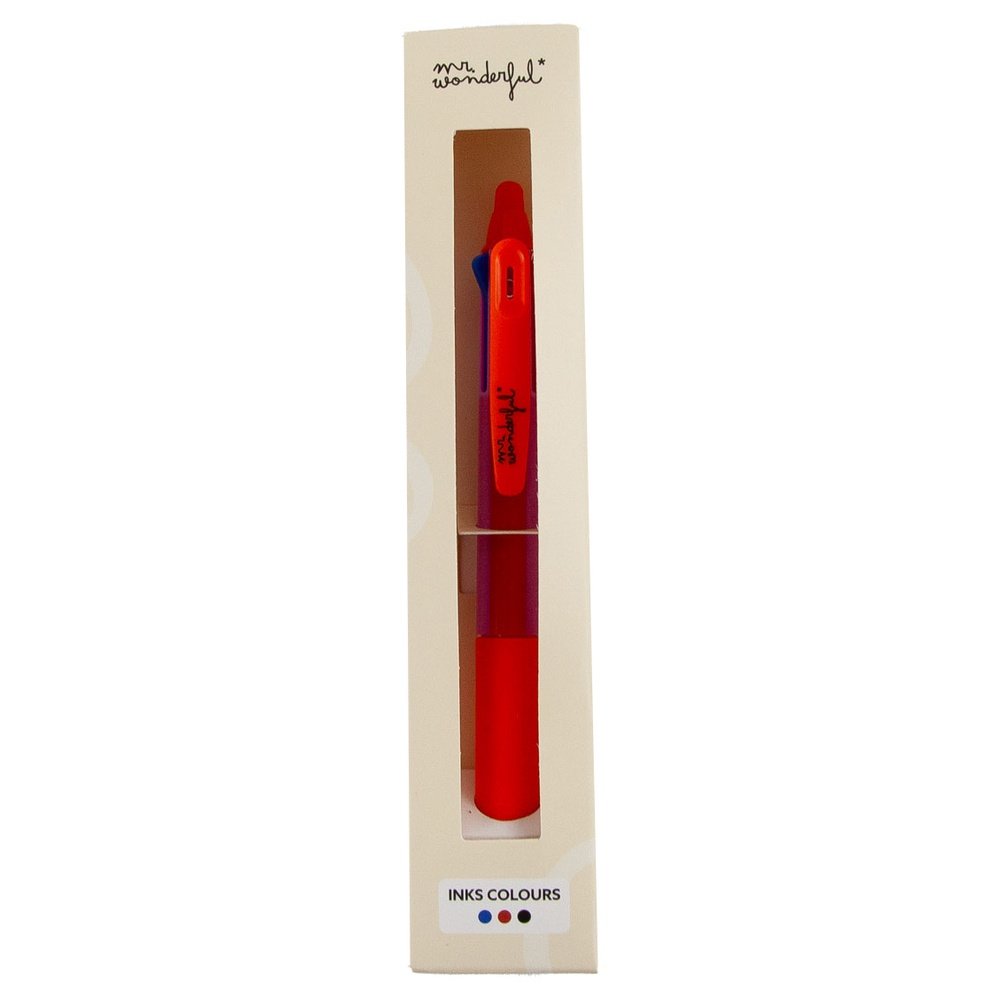 Boligrafo Borrable con 3 Tintas Fucsia MR Wonderful