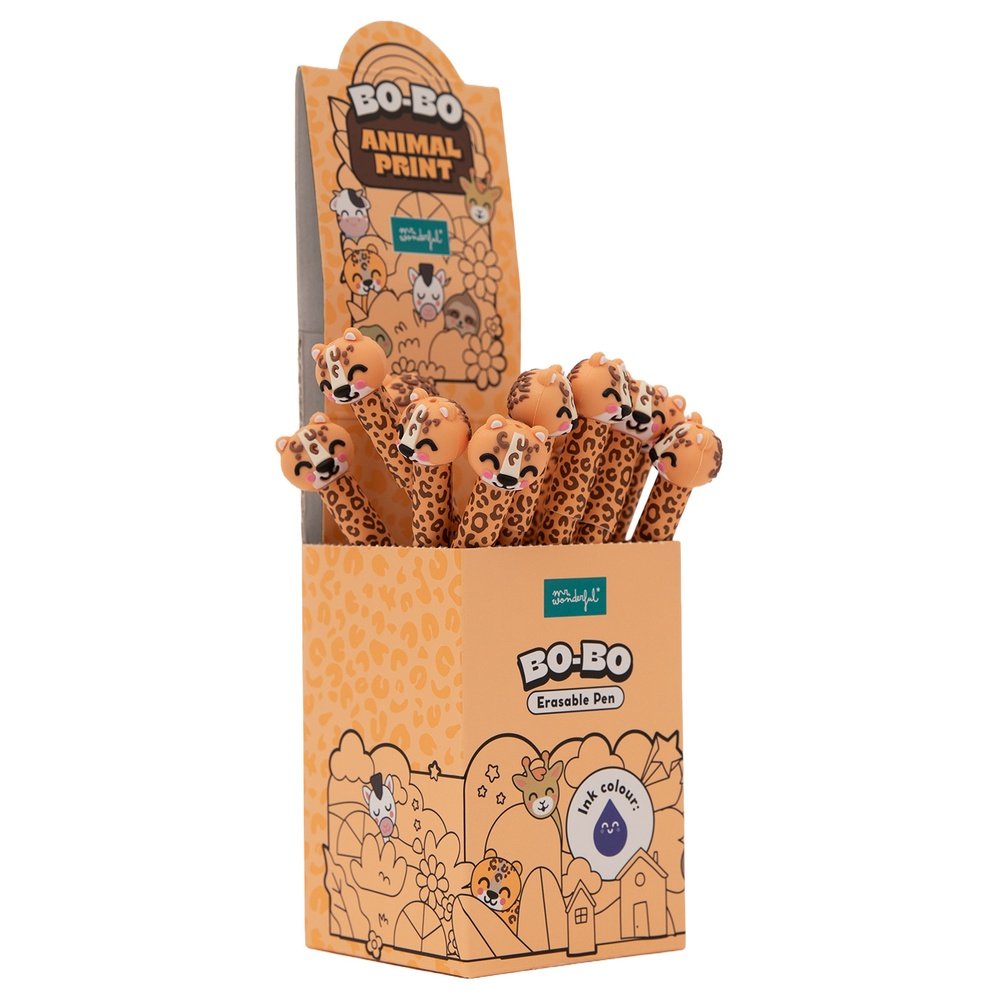 Bolígrafo borrable Bo-Bo Leopardo Mr Wonderful, pack 12 unidades