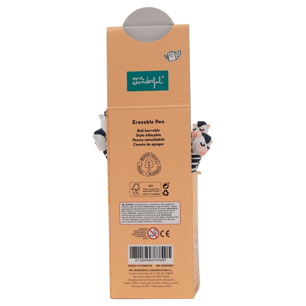 Bolígrafo borrable Bo-Bo Mr. Wonderful, pack 12 unidades