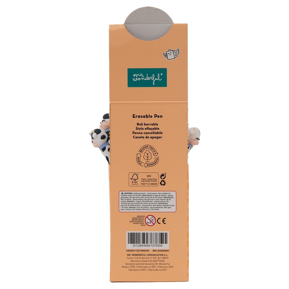 Bolígrafo borrable Bo-Bo Mr. Wonderful pack 12 unidades