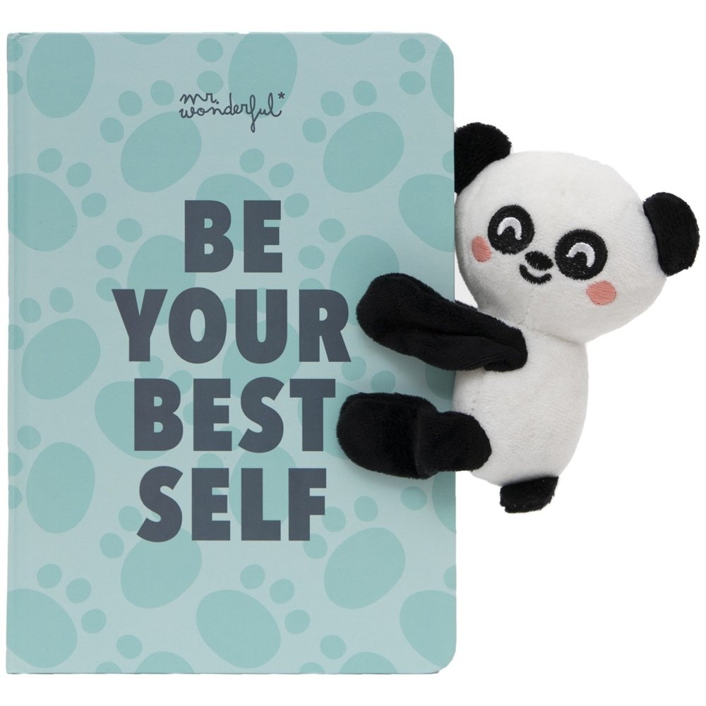 Libreta A5 con Peluche Panda Be Your Best Self MR Wonderful Imagen principal del producto