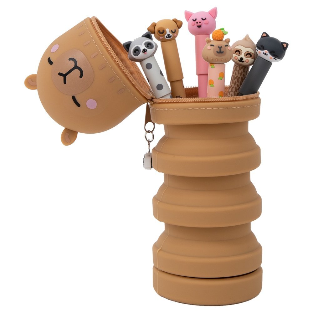 Set 6 bolis borrables Bo-bo y estuche silicona Capibara MR Wonderful Imagen principal del producto