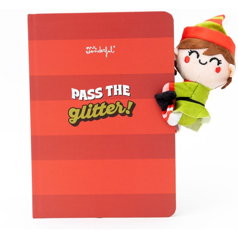 Libreta A5 con Peluche Elfa Pass the Glitter MR Wonderful Imagen principal del producto