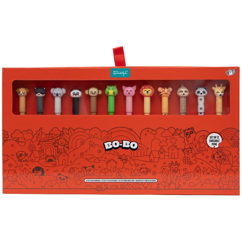 Set de 12 Bolígrafos Borrables Bo-bo Animales MR WONDERFUL Imagen principal del producto