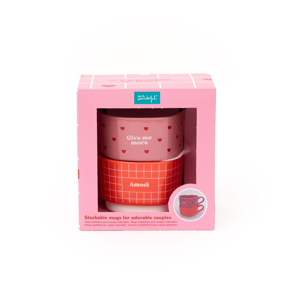 Set de 2 Tazas Apilables Give Me More Amore MR Wonderful Imagen principal del producto