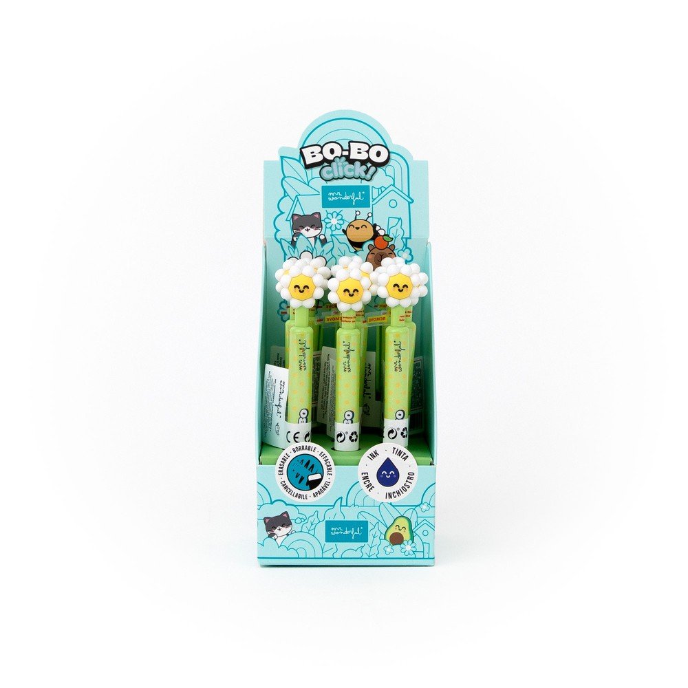 Bolígrafo borrable Bo-Bo Click Margarita, pack de 9 unidades