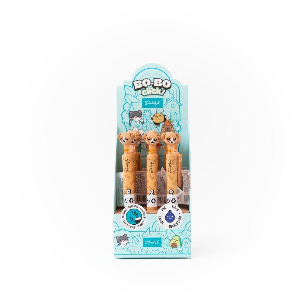 Bolígrafo borrable Bo-Bo Click Mr. Wonderful, pack 9 uds.
