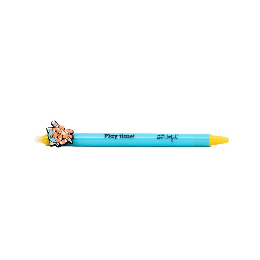 Bolígrafo borrable charm panda rojo Mr Wonderful, pack 12 ud