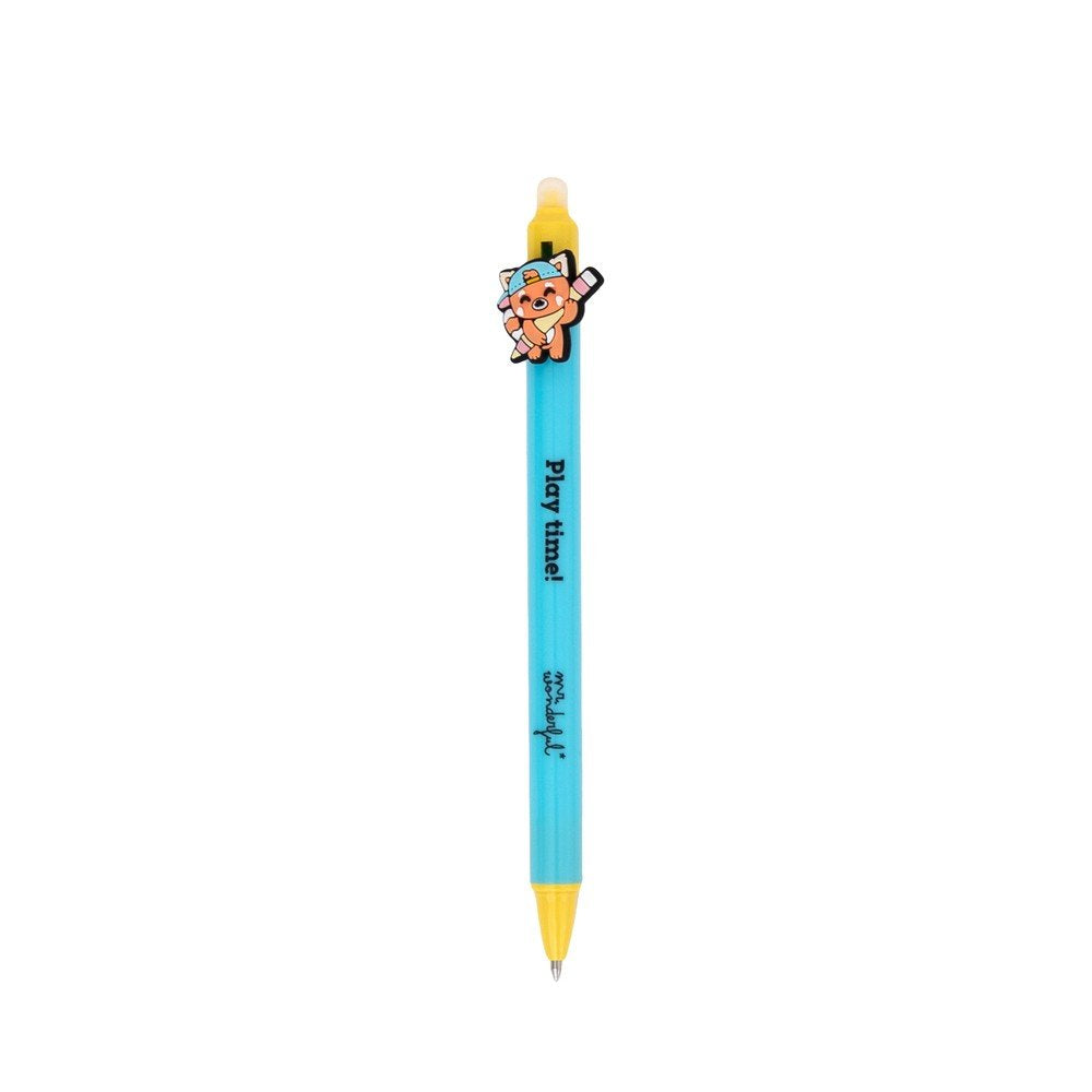Bolígrafo borrable charm panda rojo Mr Wonderful, pack 12 ud