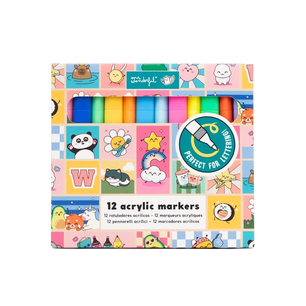 Set de 12 rotuladores acrílicos Play with Colour Mr Wonderful