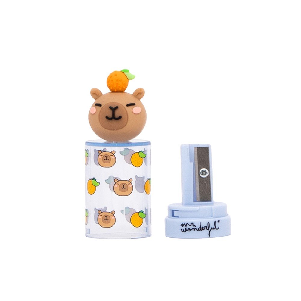 Sacapuntas con depósito Capibara Mr Wonderful, pack 10 uds