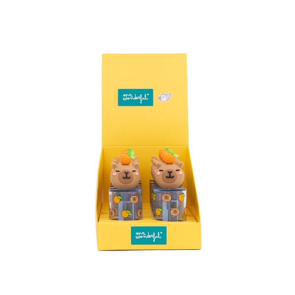 Sacapuntas con depósito Capibara Mr Wonderful, pack 10 uds