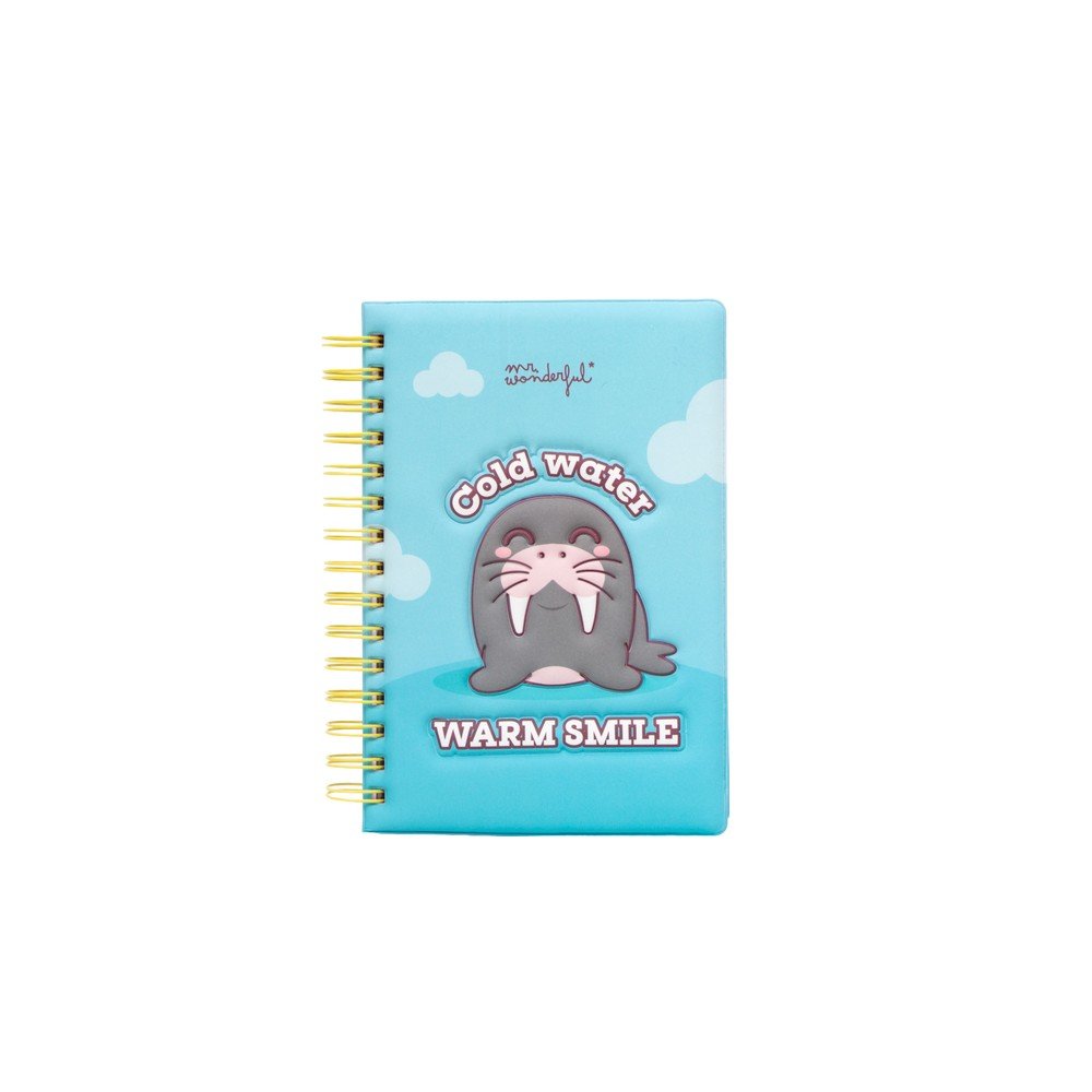 Libreta A5 Portada con Volumen Morsa Cold Water Warm Smile MR WONDERFUL Imagen principal del producto
