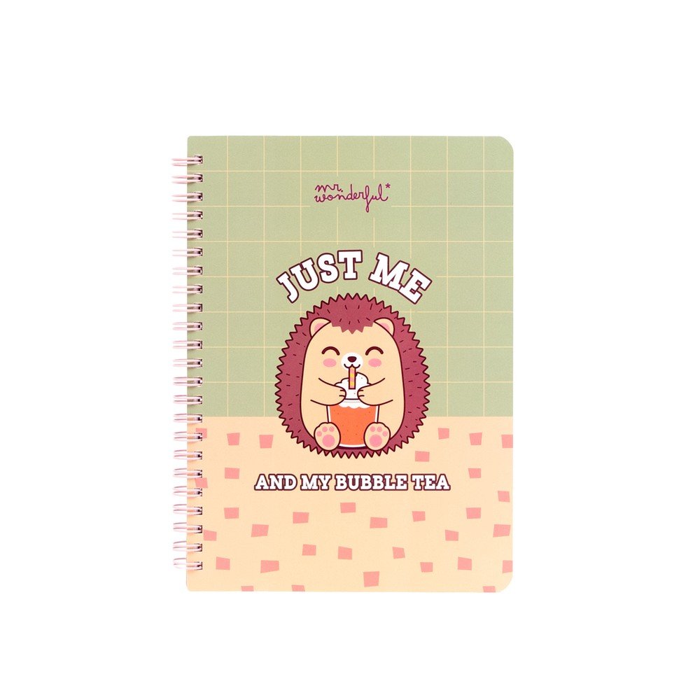 Libreta A5 Erizo Just Me and My Bubble Tea - Mr Wonderful