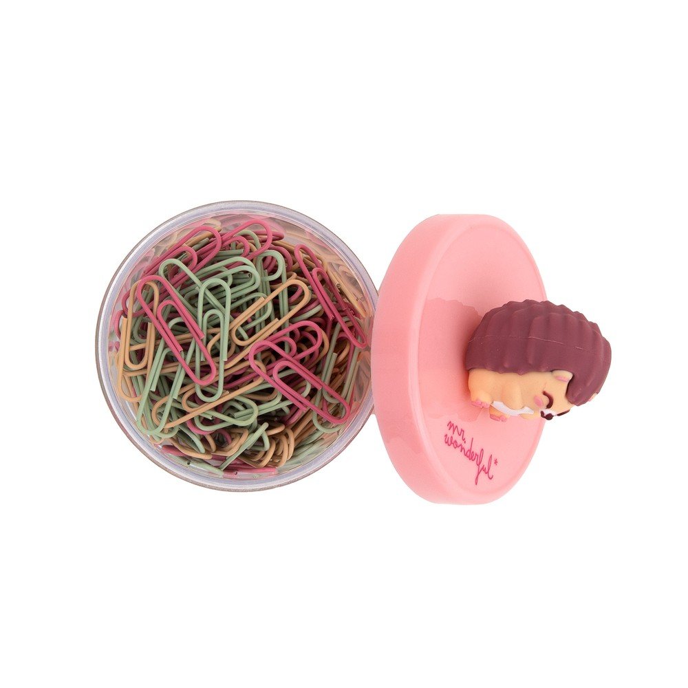 Bote de clips de papel Erizo Mr Wonderful, 6 unidades