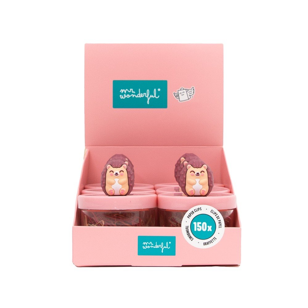 Bote de clips de papel Erizo Mr Wonderful, 6 unidades