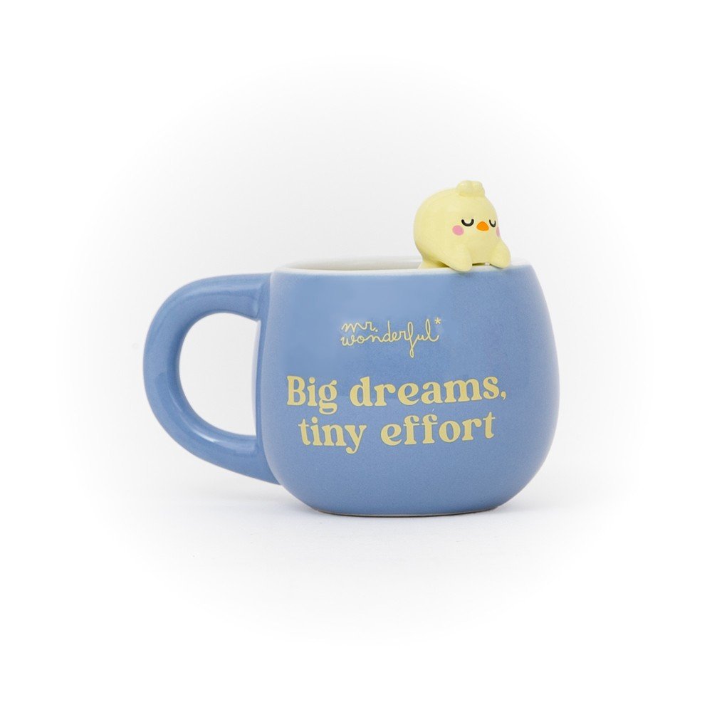 Taza 3D Lazy Pollito - Big Dreams, Tiny Effort Imagen principal del producto