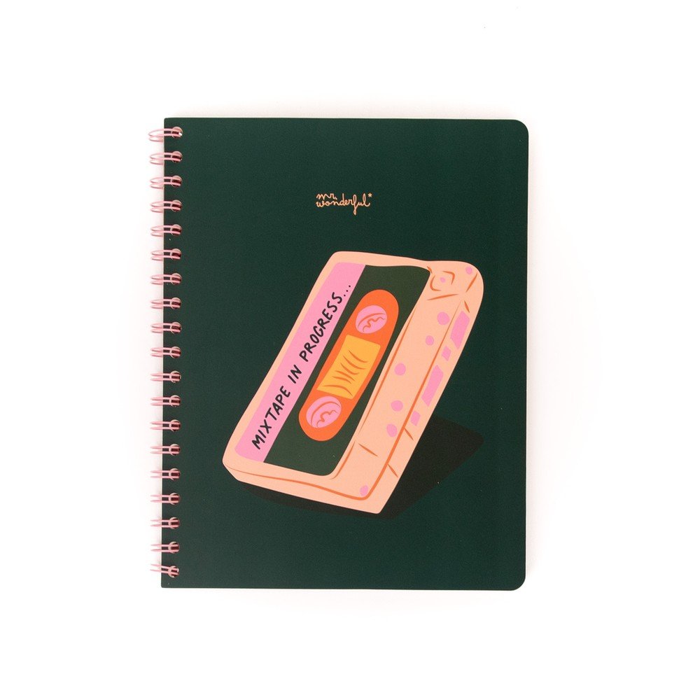Libreta A5 100H Horizontal con Pegatinas Mixtape in Progress MR Wonderful Imagen principal del producto