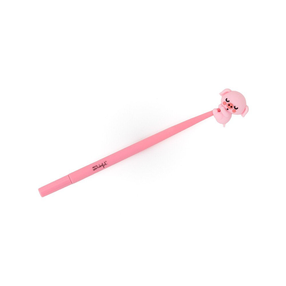 Expositor 12 Bolígrafos Flexible Lazy Cerdito MR WONDERFUL