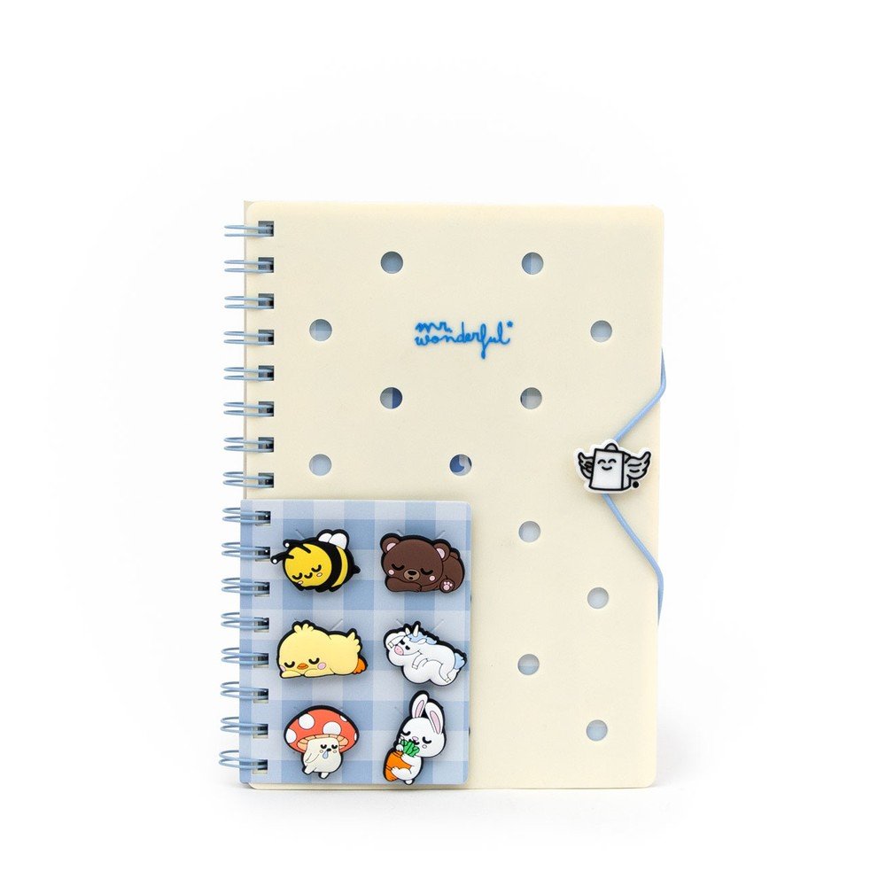 Libreta A5 Lineas 160H con 7 Charms Lazy Bo-bo MR Wonderful Imagen principal del producto