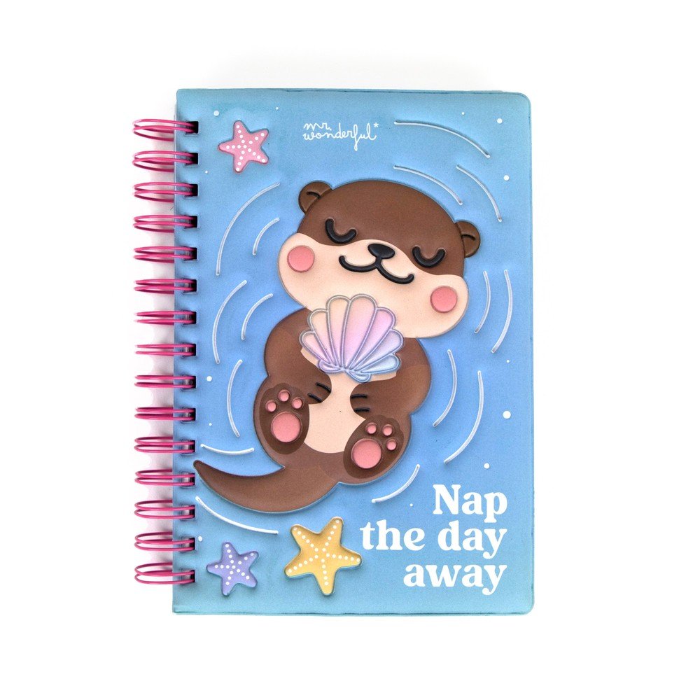 Libreta A5 240H Liso con Stickers Squishy Lazy Nutria MR WONDERFUL Imagen principal del producto
