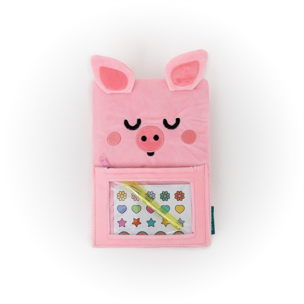 Libreta A5 160H liso peluche Bolsillo y Extras Lazy Cerdito MR Wonderful Imagen principal del producto