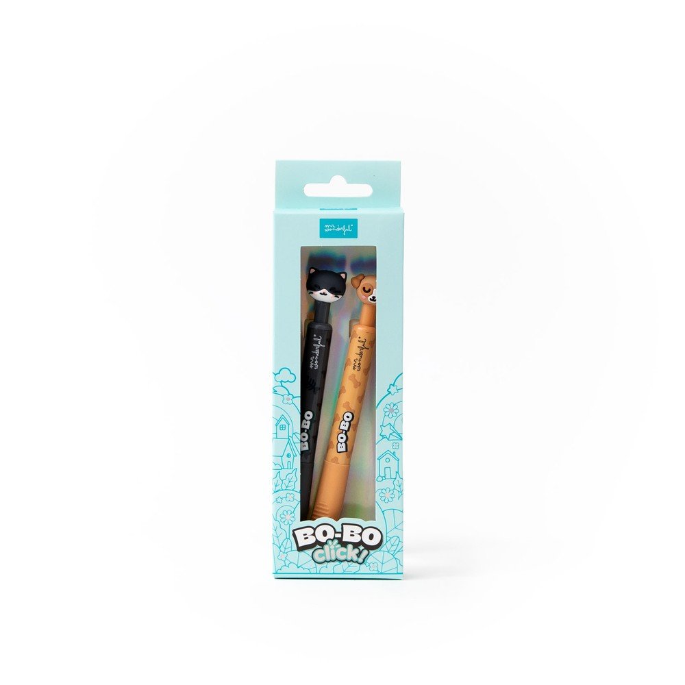 Set de 2 bolis borrables Bo-bo Click Gato y Perro MR Wonderful