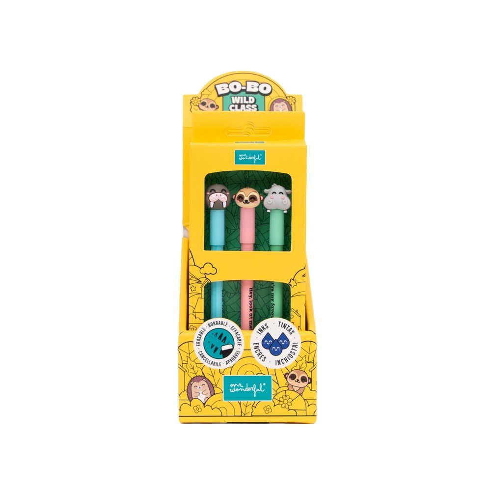 Set 3 bolígrafos borrables Bo-Bo Mr Wonderful